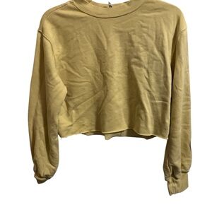 H&M Yellow Cropped Boxy Sweatshirt